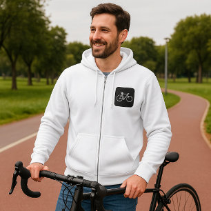 Minimalistische fiets zwart-wit fiets symbool hoodie