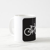 Minimalistische fiets zwart-wit fiets symbool koffiemok (Voorkant links)