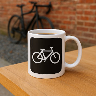 Minimalistische fiets zwart-wit fiets symbool koffiemok