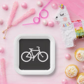 Minimalistische fiets zwart-wit fiets symbool papieren bordje (Feest)