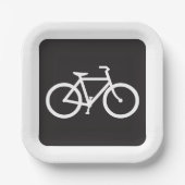 Minimalistische fiets zwart-wit fiets symbool papieren bordje (Voorkant)