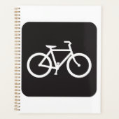 Minimalistische fiets zwart-wit fiets symbool planner (Voorkant)