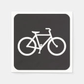 Minimalistische fiets zwart-wit fiets symbool servet (Voorkant)