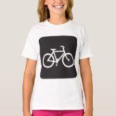 Minimalistische fiets zwart-wit fiets symbool t-shirt (Voorkant)