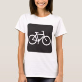 Minimalistische fiets zwart-wit fiets symbool t-shirt (Voorkant)