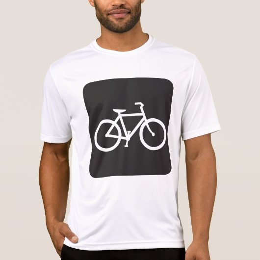 Minimalistische fiets zwart-wit fiets symbool t-shirt (Voorkant)