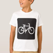 Minimalistische fiets zwart-wit fiets symbool t-shirt (Voorkant)