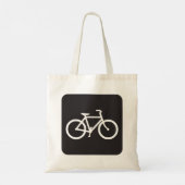 Minimalistische fiets zwart-wit fiets symbool tote bag (Achterkant)