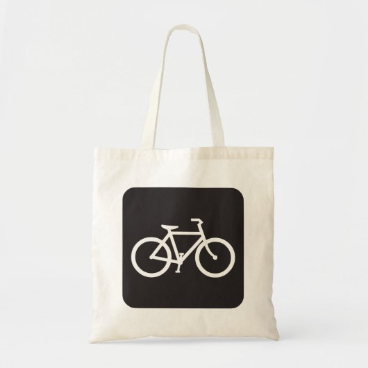 Minimalistische fiets zwart-wit fiets symbool tote bag (Voorkant)