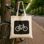 Minimalistische fiets zwart-wit fiets symbool tote bag