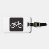 Minimalistische fiets zwart-wit fietssymbool bagagelabel (Voorkant horizontaal)