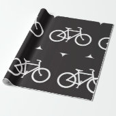 Minimalistische fiets zwart-wit fietssymbool cadeaupapier (Uitgerold)