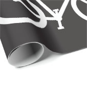 Minimalistische fiets zwart-wit fietssymbool cadeaupapier (Rol Hoek)