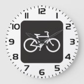 Minimalistische fiets zwart-wit fietssymbool grote klok (Voorkant)