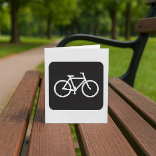 Minimalistische fiets zwart-wit fietssymbool kaart