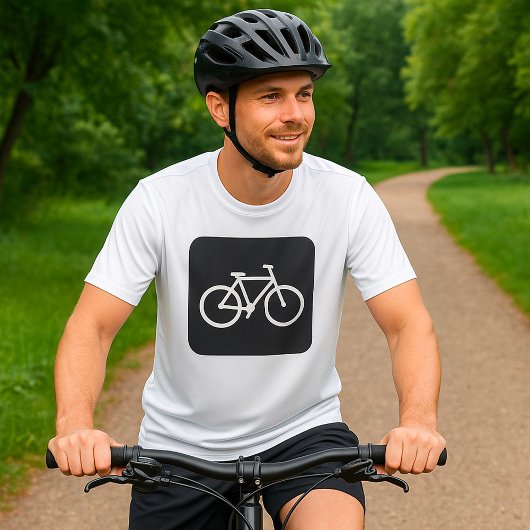 Minimalistische fiets zwart-wit fietssymbool t-shirt