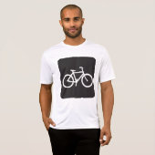 Minimalistische fiets zwart-wit fietssymbool t-shirt (Voorkant volledig)
