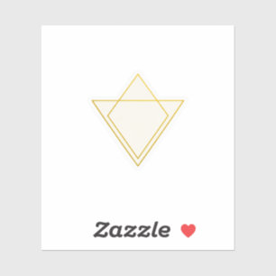 Minimalistische fijne gouden driehoekige trouwstic sticker