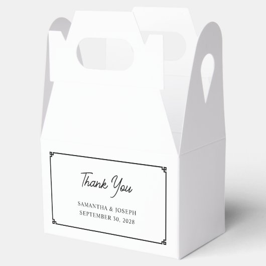 Minimalistische fijne Griekse sleutel grens bruilo Bedankdoosjes (Geopend)