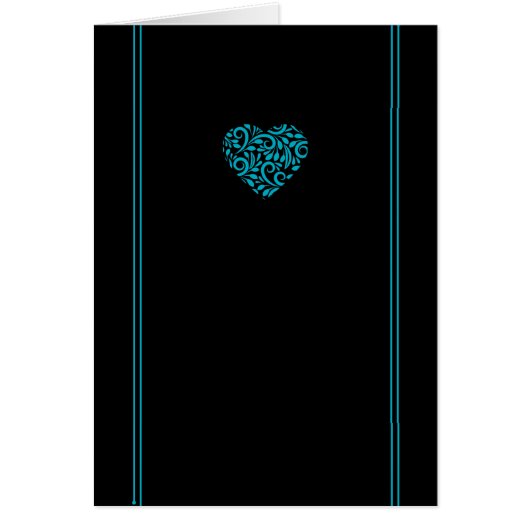 Minimalistische Filaree Heart Wenskaart - Blauw (Voorkant)