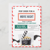 Minimalistische Film Nacht Verjaardagsfeestuitnodi Kaart (Voorkant)