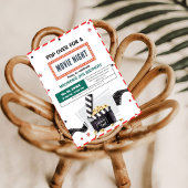 Minimalistische Film Nacht Verjaardagsfeestuitnodi Kaart