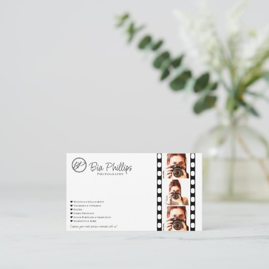 Minimalistische filmstrip foto Moderne fotografie Visitekaartje (Staand voorkant)