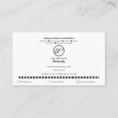 Minimalistische filmstrip foto Moderne fotografie Visitekaartje (Achterkant)
