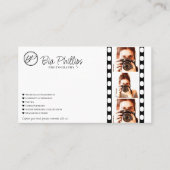 Minimalistische filmstrip foto Moderne fotografie Visitekaartje (Voorkant)