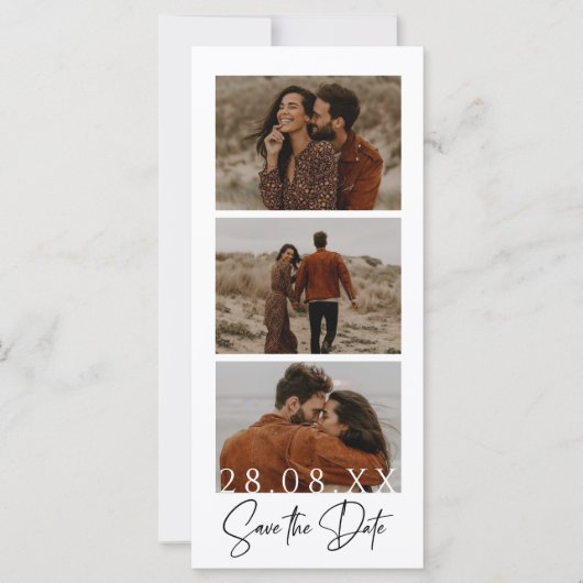 Minimalistische filmstripfotocabine Sla de datum o (Voorkant)