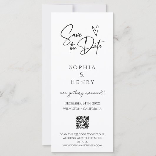 Minimalistische filmstripfotocabine Sla de datum o (Achterkant)