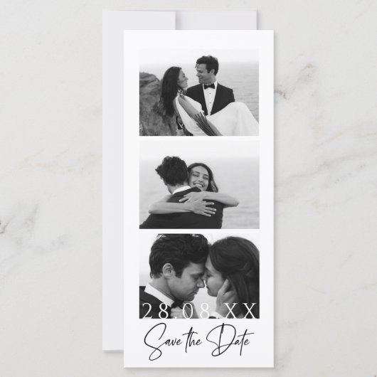 Minimalistische filmstripfotocabine Sla de datum o (Voorkant)