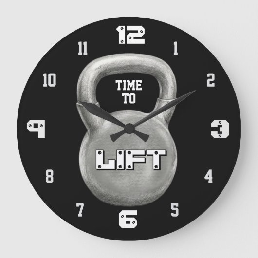 Minimalistische fitnessmotivatie grote klok (Voorkant)