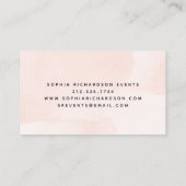 Minimalistische flair | Blush Waterverf en script Visitekaartje (Achterkant)