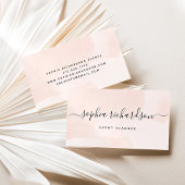 Minimalistische flair | Blush Waterverf en script Visitekaartje