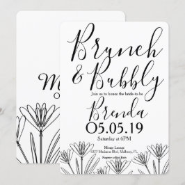 Minimalistische Floral Botany Flower Line Art Wedd Kaart