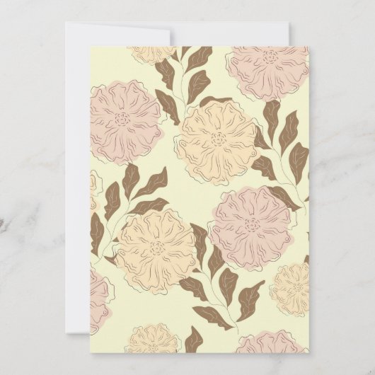 Minimalistische Floral bruids douche uitnodiging (Achterkant)