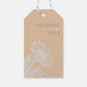 Minimalistische Floral bruiloft gunst Labels Cadeaulabel (Achterkant)