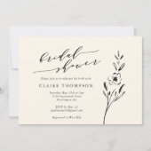 Minimalistische Floral Drawing in het Vrijgezellen Kaart (Voorkant)