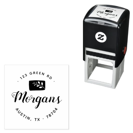 Minimalistische Floral Family Rubber Stamp Zelfinktende Stempel (In situ)