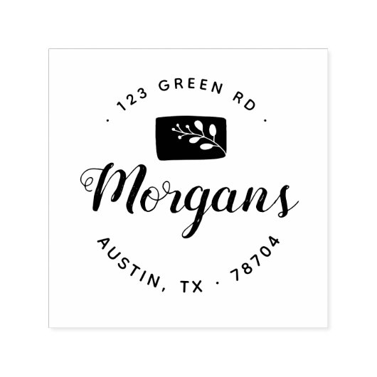 Minimalistische Floral Family Rubber Stamp Zelfinktende Stempel (Design)