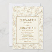 Minimalistische Floral Lijst bruiloft Kaart (Voorkant)