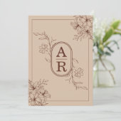 Minimalistische Floral Lijst huwelijksuitnodiging Kaart (Staand voorkant)