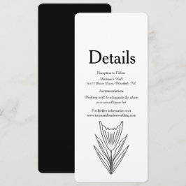 Minimalistische Floral Line Art Botany Monochrome Kaart