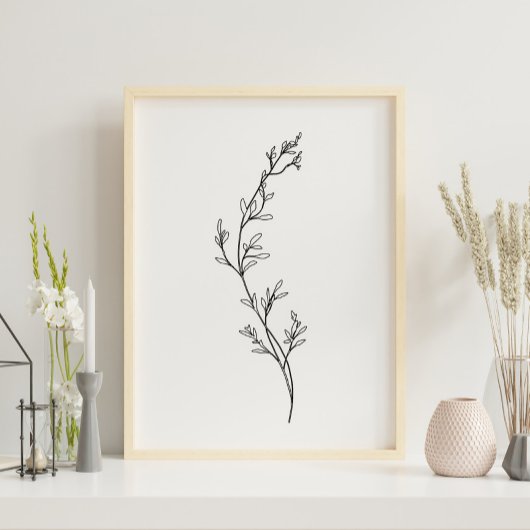 Minimalistische Floral Line Art Poster