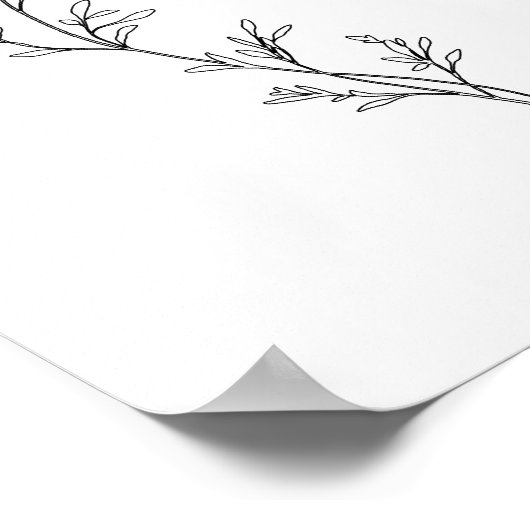 Minimalistische Floral Line Art Poster (Hoek)