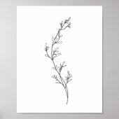 Minimalistische Floral Line Art Poster (Voorkant)