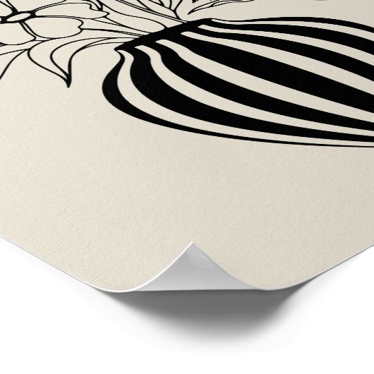 Minimalistische Floral Line Art Tekening Neutraal  Poster (Hoek)