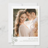 Minimalistische Floral Sage Groene Moderne Huwelij Kaart (Achterkant)