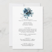 Minimalistische Floral voor- & achterkant bruiloft Kaart (Achterkant)